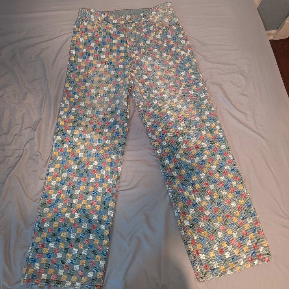 Louis Vuitton Rainbow Damier Light Blue Denim Jeans